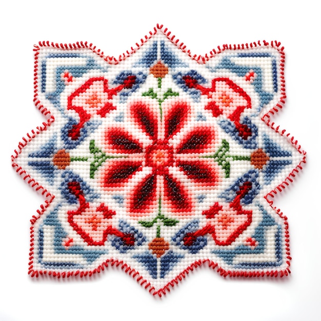 haftowany wzór ludowy